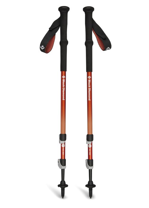 Black Diamond Trail Back Trekking Poles, Pair of 2 Lightweight Collapsible Aluminum Hiking Sticks for Trekking & Backpacking, Burnt Sienna