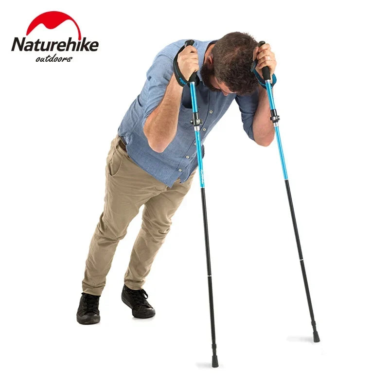 Naturehike Folding Trekking Poles - Adjustable Aluminum Hiking Sticks
