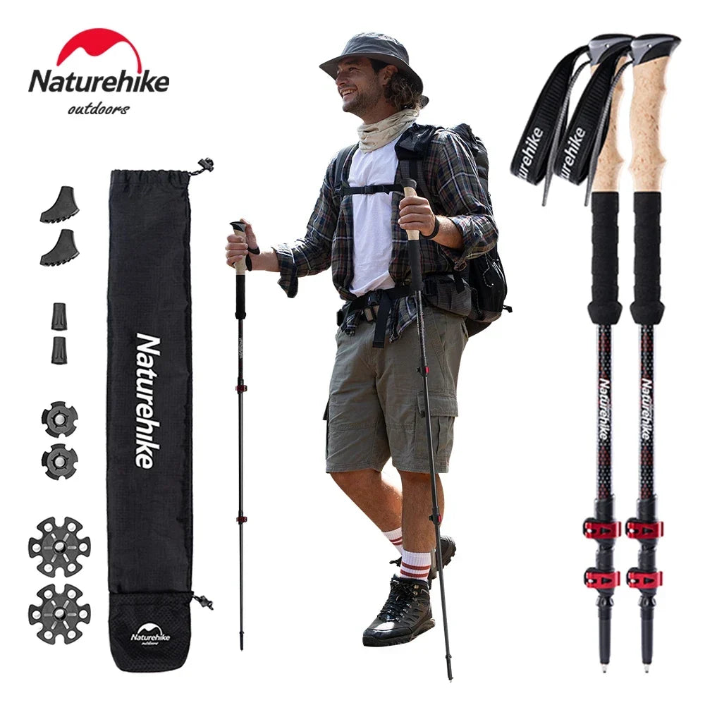 Trekking Poles Carbon Fiber Climbing Stick
