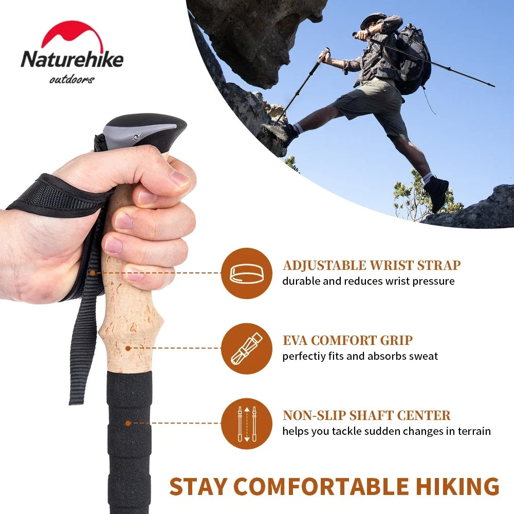 Trekking Poles Carbon Fiber Climbing Stick