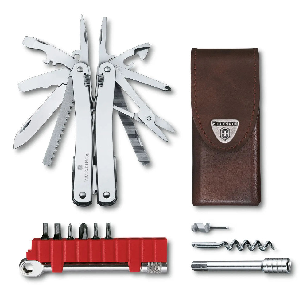 Victorinox SwissTool Spirit Plus Ratchet Pointed Multi-tool with Leather Box Sheath