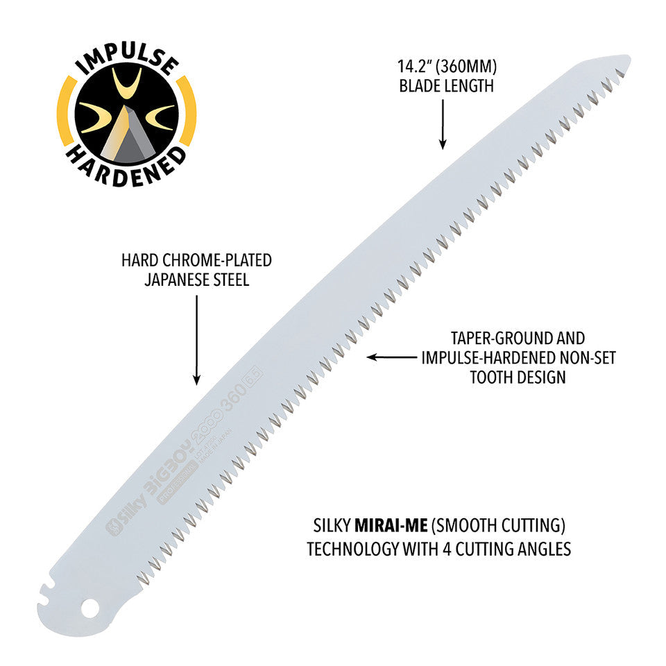Silky Bigboy 2000 Folding Saw 360 - Curved - XLarge Teeth - Replacement Blade (357-36)