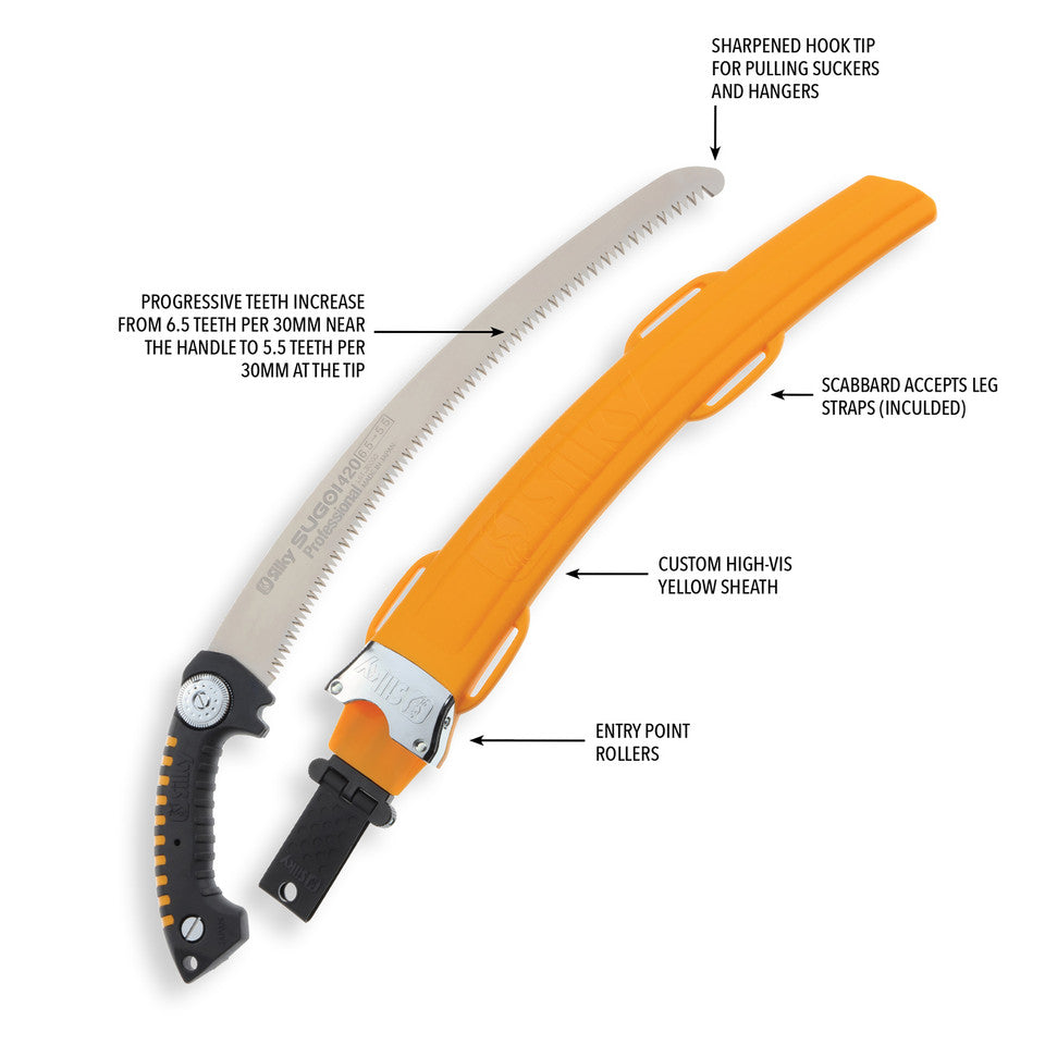 Silky Sugoi Pro Arborist Sheath Saw 420 - Curved - XLarge Teeth (390-36)